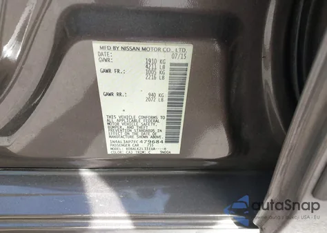 2015 Nissan Altima 2.5 Sv from USA, damaged, VIN 1N4AL3AP7FC479684